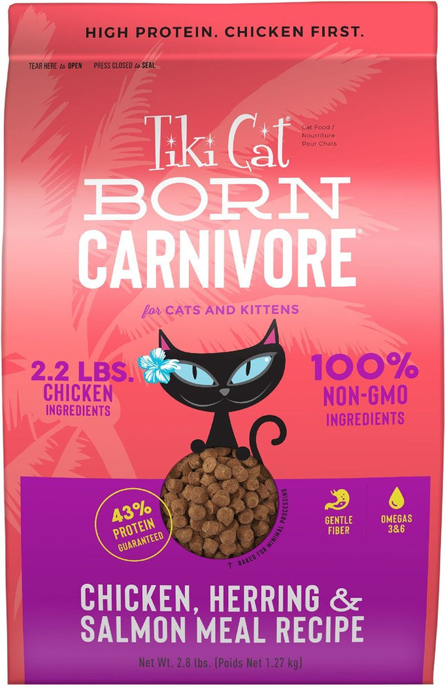 TIKI PET CAT CARNIVORE GRAIN FREE CHICKEN and HERRING 2.8LB