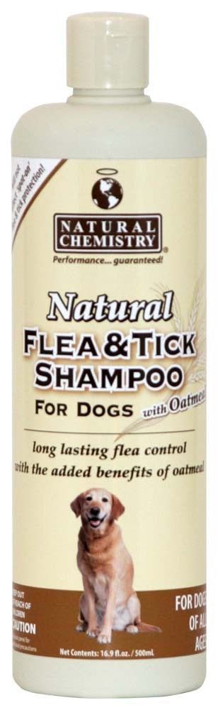 Natural Chemistry Natural Flea and Tick Shampoo With Oatmeal For Dogs 16.9Oz