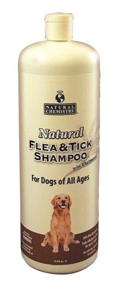 Natural Chemistry Natural Flea and Tick Shampoo With Oatmeal For Dogs 32Oz