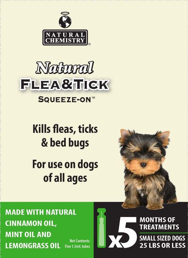 Natural Chemistry Natural Flea and Tick Squeeze-On For Small Dogs 5/1.5Ml Tubes