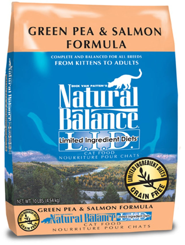 Natural Balance Pet Foods L.I.D Green Pea and Salmon Formula Dry Cat Food 10 lb