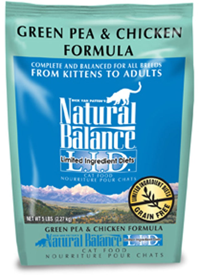 Natural Balance Pet Foods L.I.D Green Pea & Chicken Formula Dry Cat Food 5 lb