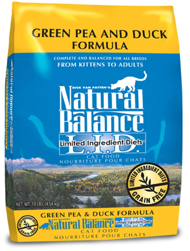 Natural Balance Pet Foods L.I.D Green Pea and Duck Formula Dry Cat Food 10 lb