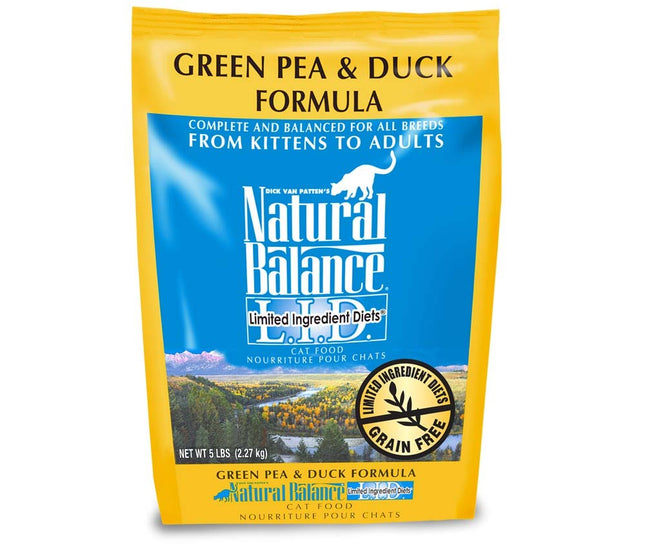 Natural Balance Pet Foods L.I.D Green Pea and Duck Formula Dry Cat Food 5 lb