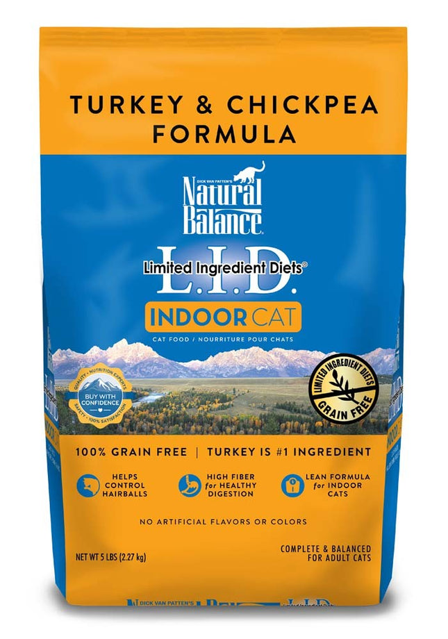 Natural Balance Pet Foods L.I.D Indoor Turkey and Chickpea Formula Cat Food 5 lb