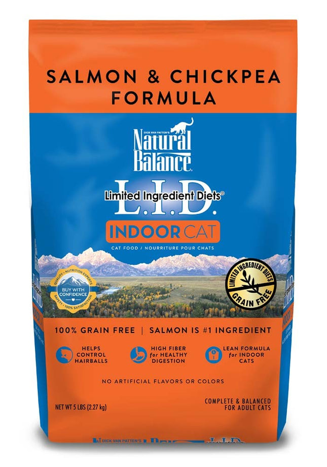 Natural Balance Pet Foods L.I.D Indoor Salmon and Chickpea Formula Cat Food 5 lb