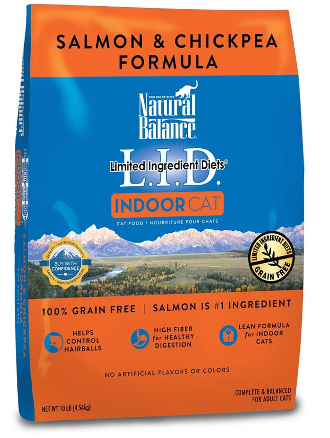 Natural Balance Pet Foods L.I.D Indoor Salmon and Chickpea Formula Cat Food 10 lb