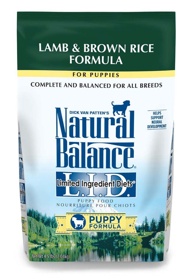 Natural Balance Lid Lamb and Brown Rice Puppy Formula Dry Dog Food 4.5Lb