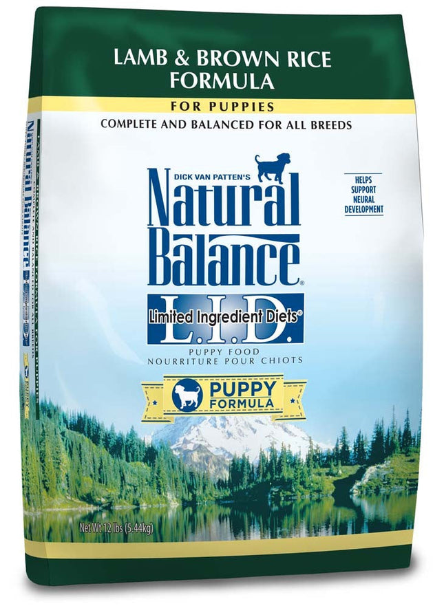 Natural Balance Lid Lamb and Brown Rice Puppy Formula Dry Dog Food 12Lb