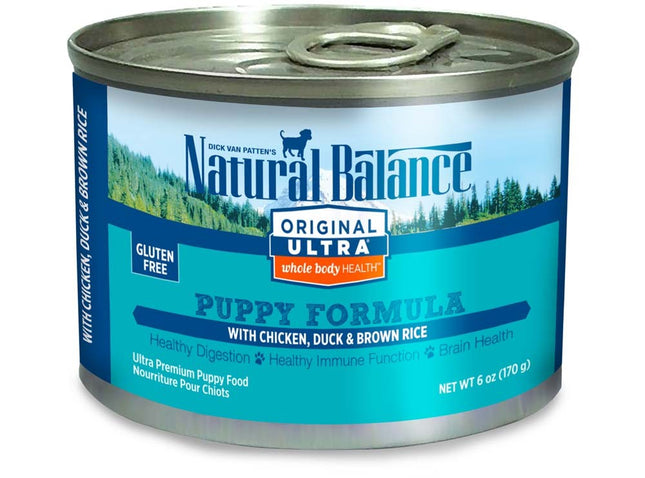 Natural Balance Ultra Wbh Chicken, Duck and Brown Rice Puppy Formula Canned Dog Food 6Oz