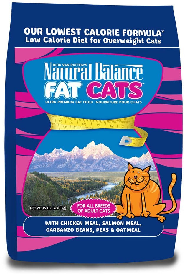 Natural Balance Pet Foods Fat Cats Chicken and Salmon Formula Low Calorie Dry Cat Food 15 lb