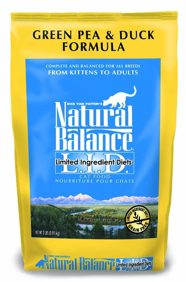 Natural Balance Pet Foods L.I.D Green Pea and Duck Formula Dry Cat Food 2 Lb