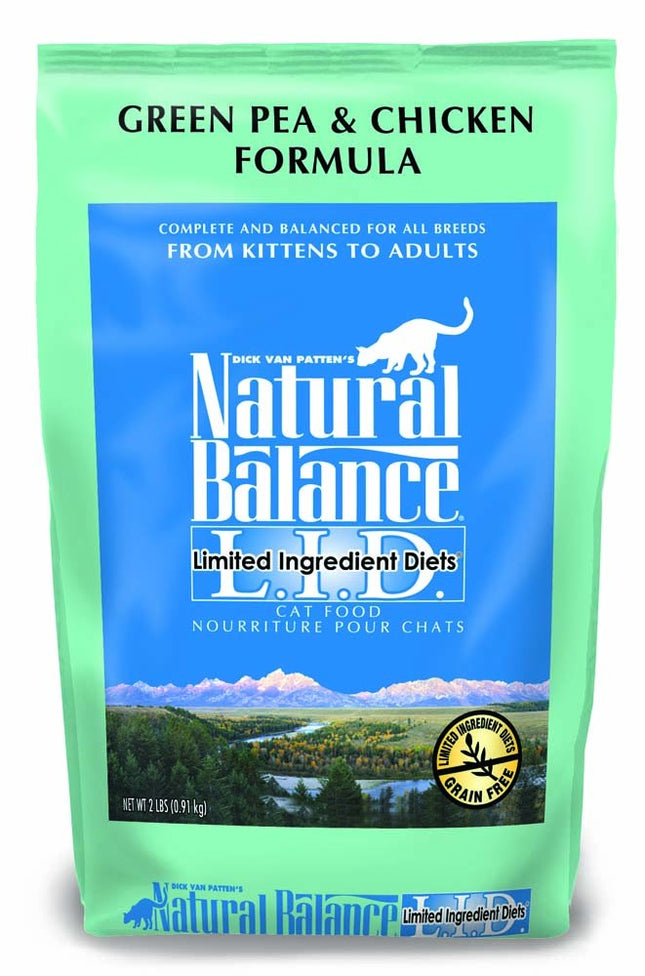 Natural Balance Pet Foods L.I.D Green Pea and Chicken Formula Dry Cat Food 2 Lb