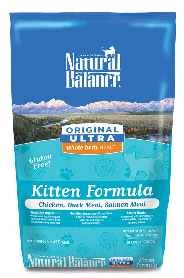 Natural Balance Ultra Wbh Chicken, Duck, Salmon Kitten Dry Cat Food 2Lb