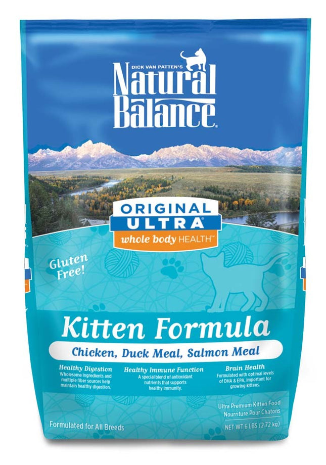 Natural Balance Ultra Wbh Chicken, Duck, Salmon Kitten Dry Cat Food 6Lb