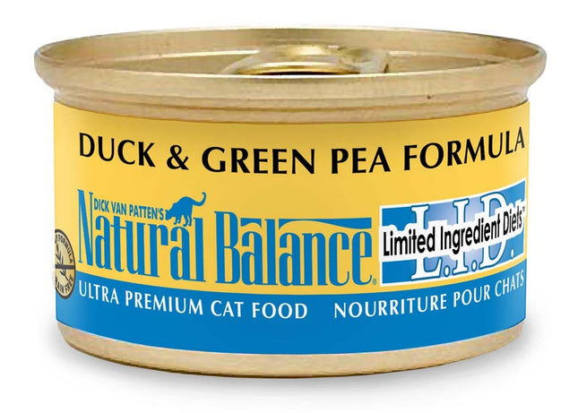 Natural Balance Pet Foods L.I.D. Duck and Green Pea Formula Canned Cat Wet Food 5.5 oz 24 Pack