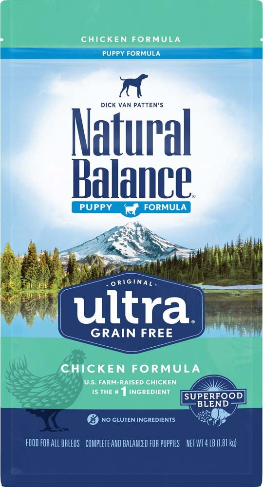 Natural Balance Ultra Grain Free Chicken Puppy Formula Dry Dog Food 4Lb