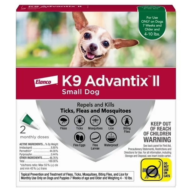 K9 Advantix II Dog Small Green 2-Pack