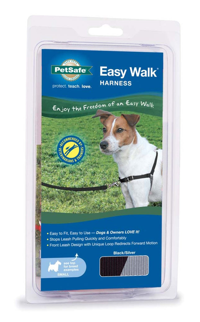 PetSafe Easy Walk Dog Harness Black; Silver Small