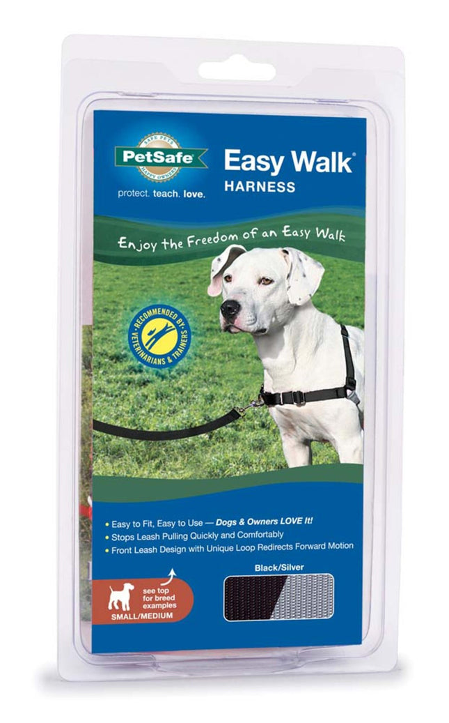 PetSafe Easy Walk Dog Harness Black; Silver Small-Medium