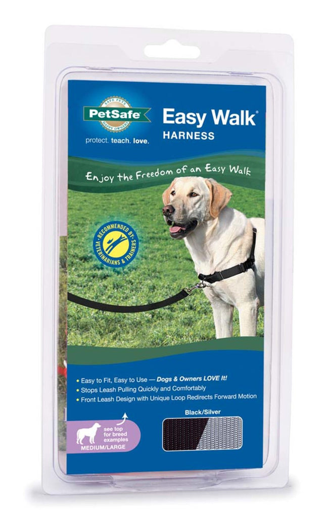 PetSafe Easy Walk Dog Harness Black; Silver Medium-Large