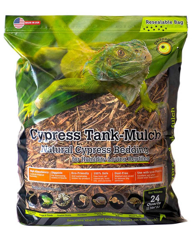 Galapagos Cypress Tank Mulch Natural Cypress Bedding Substrate 1ea-24 qt