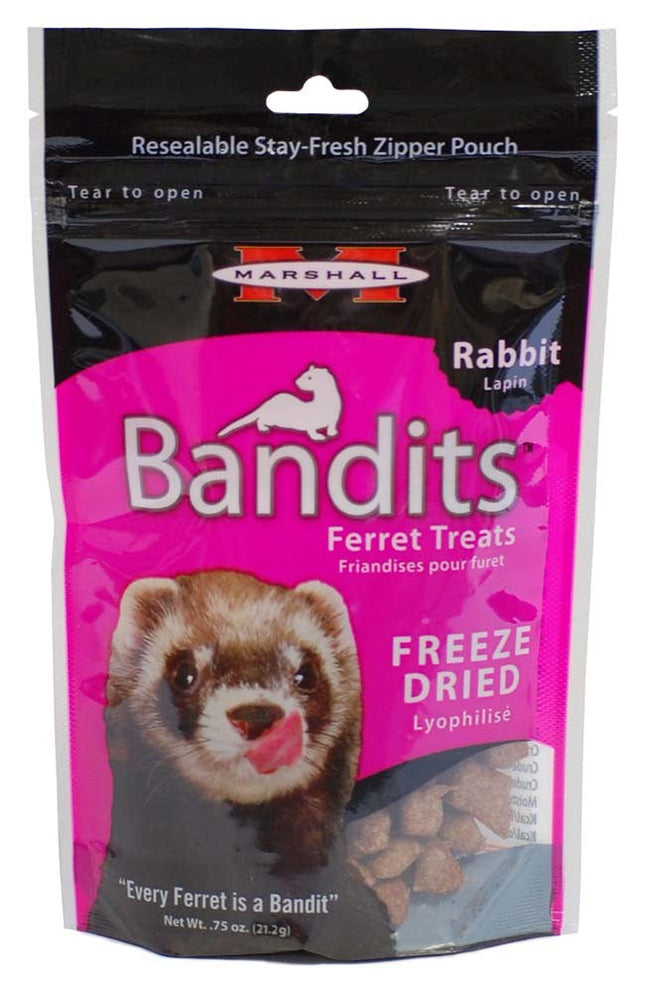 Marshall Pet Products Bandits Freeze-Dried Ferret Treat Rabbit 0.75 oz