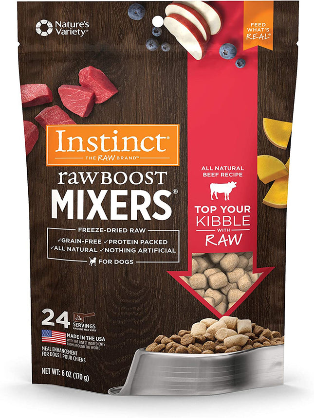 Natures Variety Instinct Freeze Dried Raw Boost Mix Dog Beef 6oz. (Case of 12)