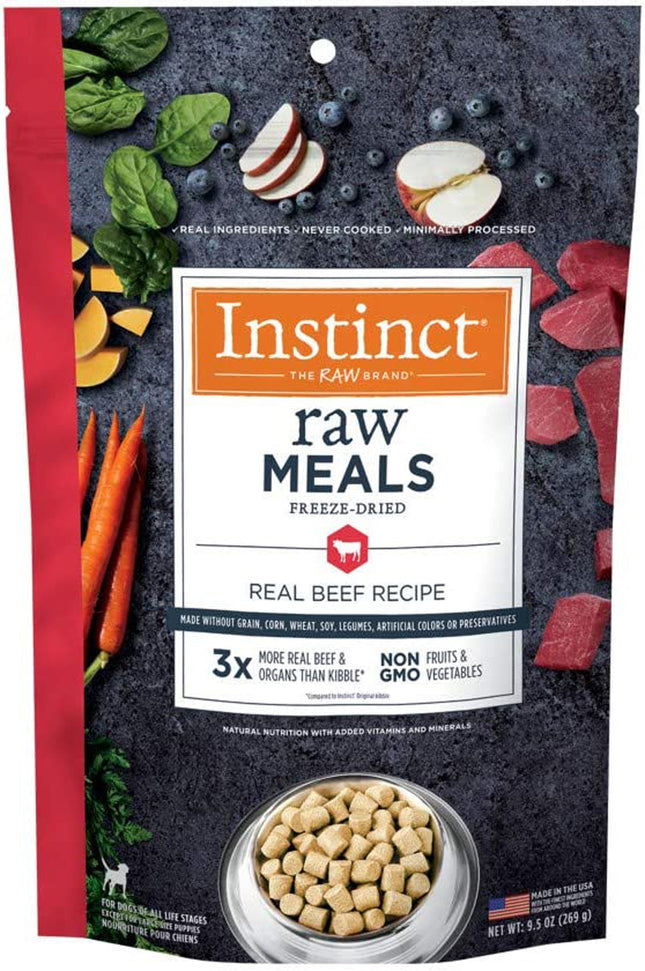 Natures Variety Dog Instinct Raw Meal Freezedried Real Beef 9.5oz. (Case of 8)