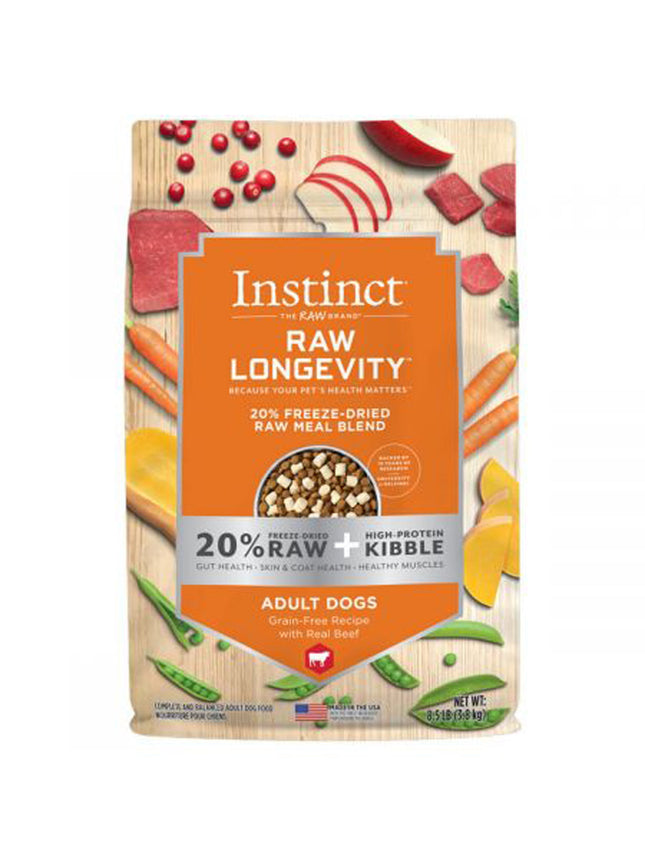 Natures Variety Raw Longevity 20% Freeze Dried Raw Mealblend Dog 3.8Lb Beef Adult (Case of 4)