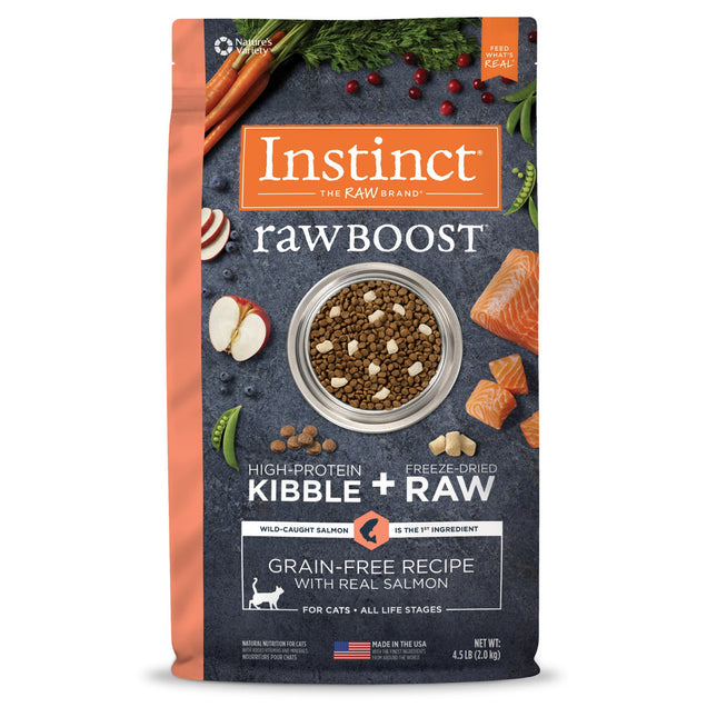 Natures Variety Instinct Cat Raw Boost Salmon 4.5Lb Grain free (Case of 4)