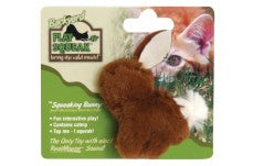 OurPets Play-N-Squeak Backyard Bunny Catnip Toy Brown