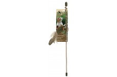 OurPets Play-N-Squeak Teathered and Feathered Play Wand Catnip Toy Brown; 1ea