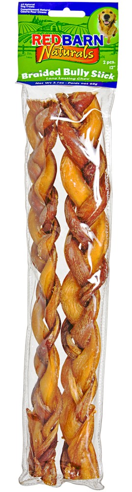 Redbarn Braided Bully Stick 12In 3Pk (Case Of 12)