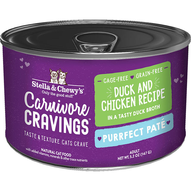 Stella and Chewys Cat Carnivore Cravings Pate Duck and Chicken 5.2Oz. (Case Of 24