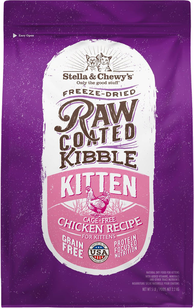 **Stella & Chewys Cat Raw Coated Kitten Cage Free Chicken 5Lb**