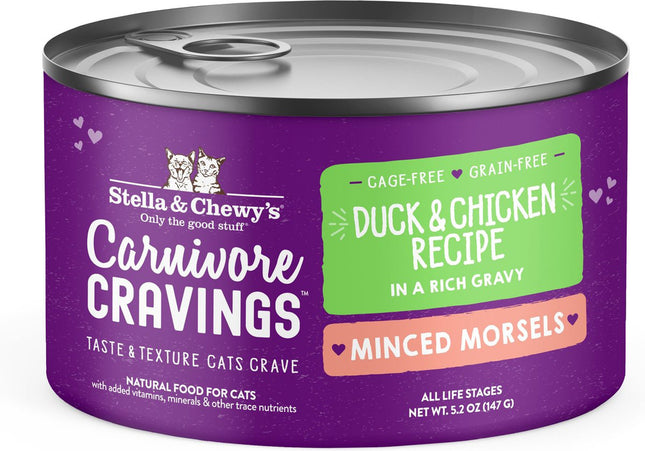 Stella & Chewys Cat Carnivore Cravings Minced Morsels Duck & Chicken 5.2Oz (Case of 12)