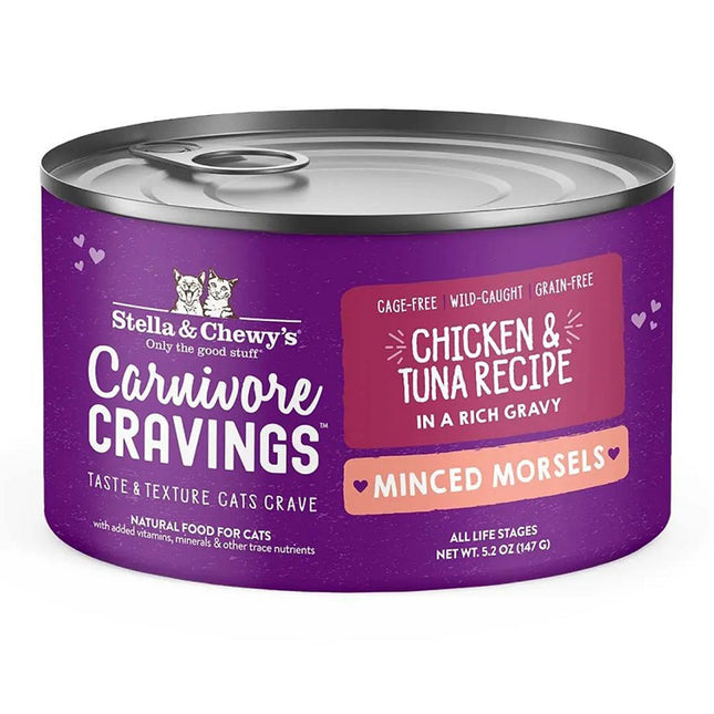 Stella & Chewys Cat Carnivore Cravings Minced Morsels Chicken & Tuna 5.2Oz (Case of 12)