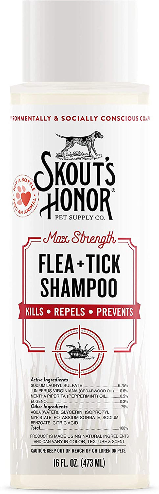 Skouts Honor Dog Shampoo Flea and Tick 16Oz