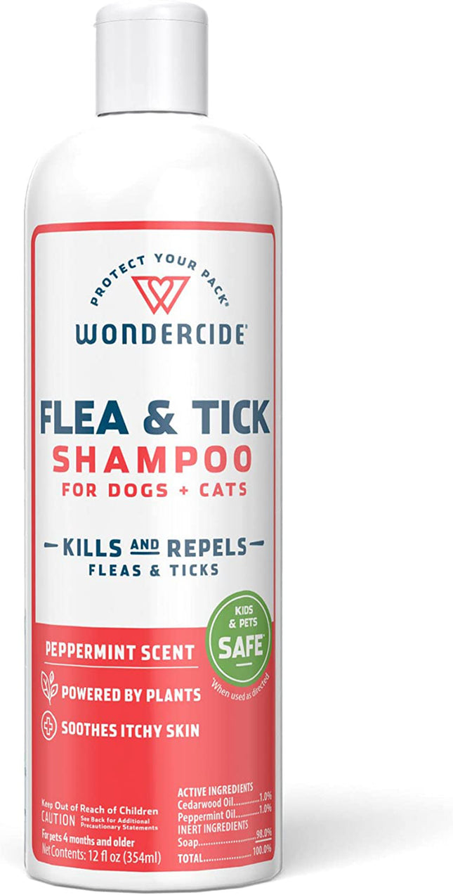 Wondercide Flea and Tick Shampoo for Dogs   Cats-12oz. liquid shampoo-Peppermint