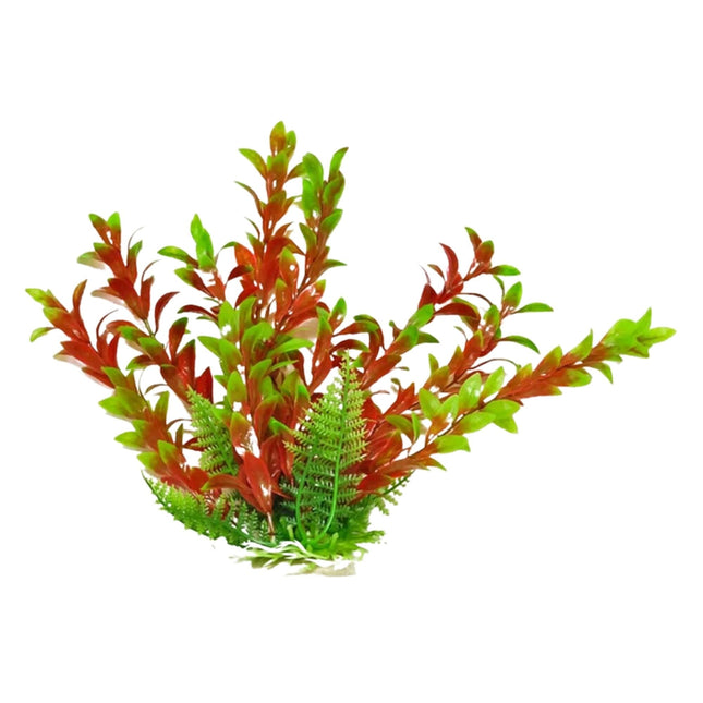 Aquatop Hygro Aquarium Plant with Weighted Base Green; Red 9 in