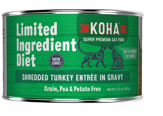 Koha Cat Limited Ingredient Grain Free Shredded Turkey 5.5oz.(Case of 24)