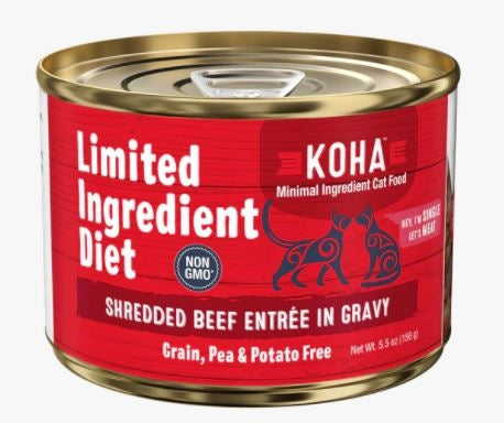 Koha Cat Limited Ingredient Grain Free Shredded Beef 5.5oz.(Case of 24)