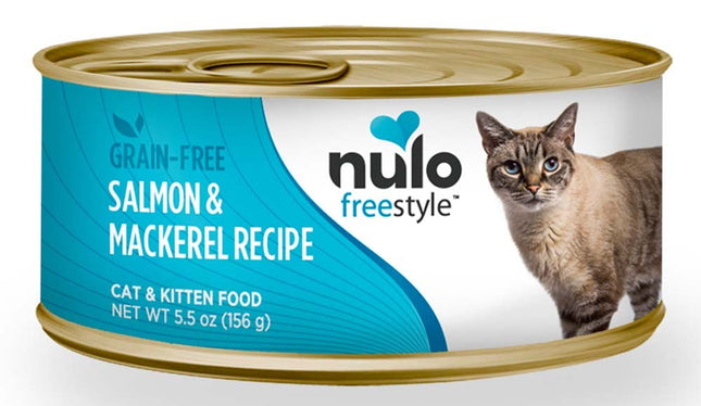 Nulo Grain Free Salmon and Mackerel Recipe Canned Cat Wet Food 24Ea-5.5 Oz; 24 Pk