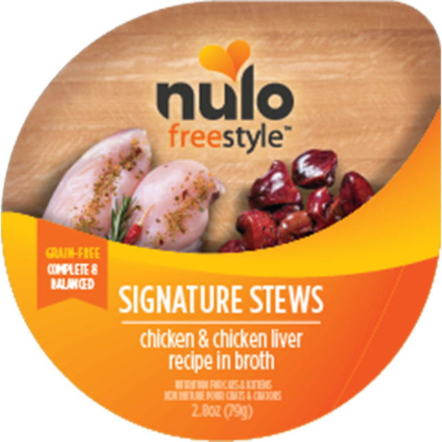 Nulo Freestyle Signature Stews Grain-Free Wet Cat Food Chicken and Chicken Liver 24ea-2.8 oz