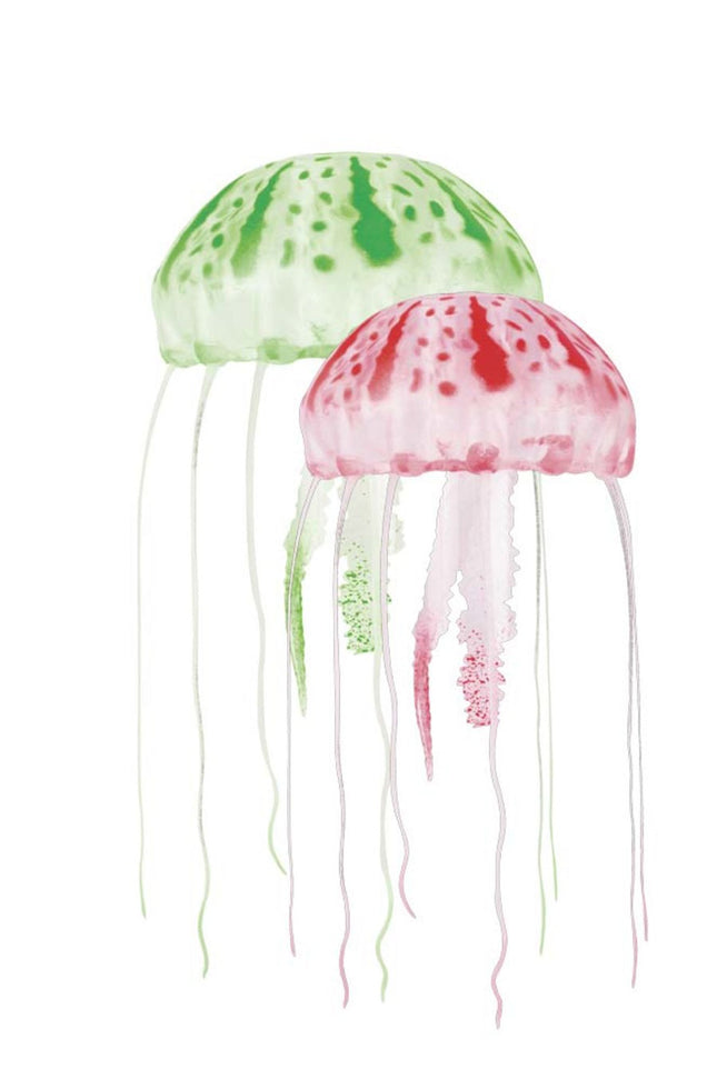 Aquatop Floating Jellyfish Aquarium Ornament Green-Red; 1ea-2 In 3 in; 2 pk