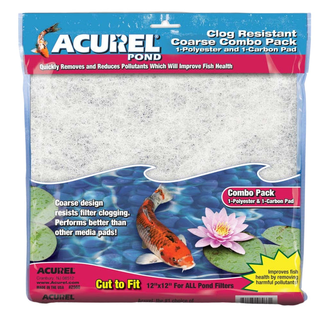 Acurel Coarse Combo Pack Polyester and Carbon Media Pad 12 in x 12 in 2 Pack