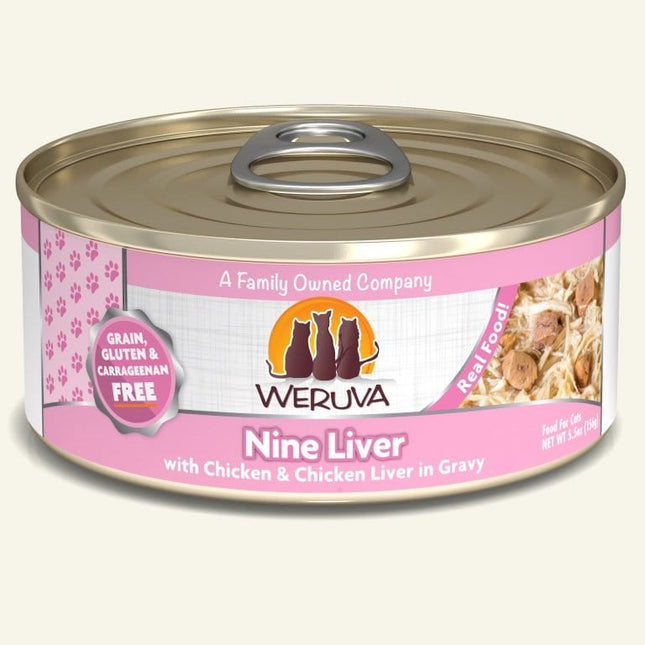 Weruva Cat Nine Liver with Chicken and Chicken Liver in Gravy 5.5oz. Case Of 24