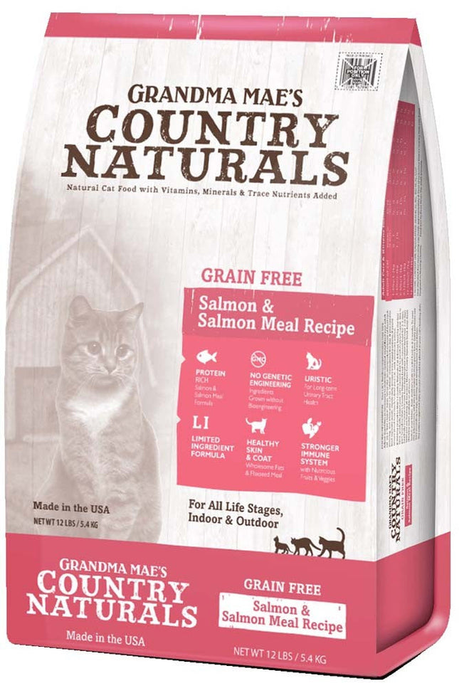 Grandma Maes Country Naturals Cat Grain Free Salmon Meal Recipe for Cats and Kittens 3lbs.