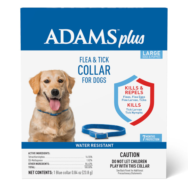 Adams Plus Flea and Tick Collar for Dogs; Large